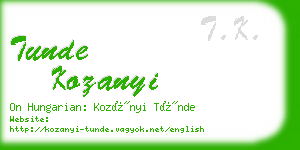 tunde kozanyi business card